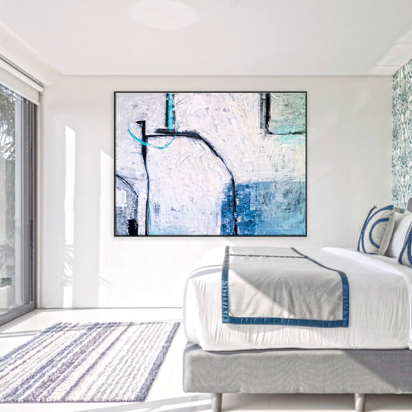 Minimalist Original Abstract Acrylic Painting, Expressionist Contemporary Modern Large Canvas Wall Art | Old modern