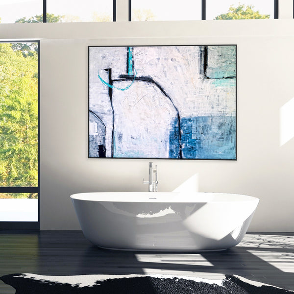 Minimalist Original Abstract Acrylic Painting, Expressionist Contemporary Modern Large Canvas Wall Art | Old modern