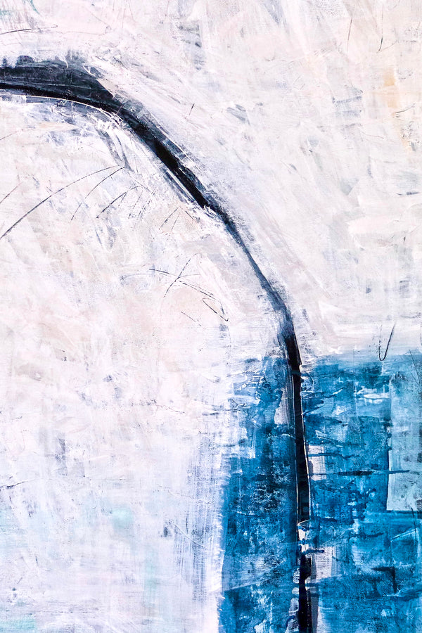 Minimalist Original Abstract Acrylic Painting, Expressionist Contemporary Modern Large Canvas Wall Art | Old modern