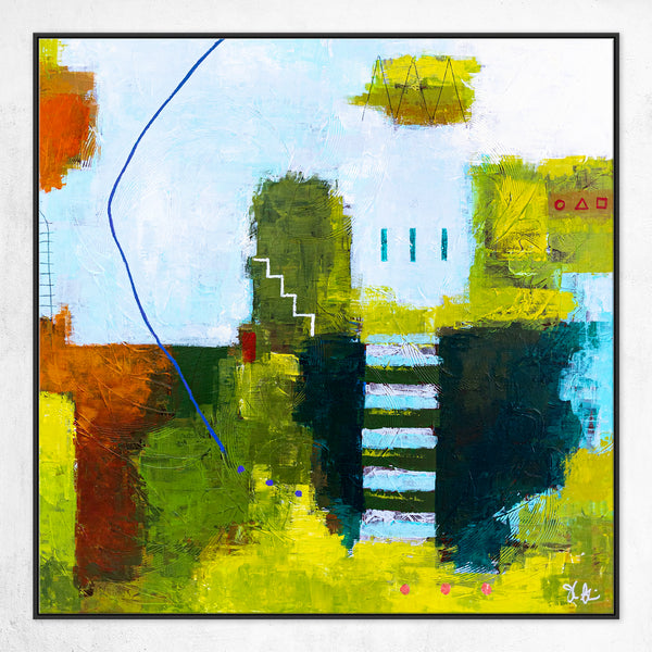 Contemporary Original Abstract Green Painting in Acrylic, Peaceful Modern Large Canvas Wall Art | Olive