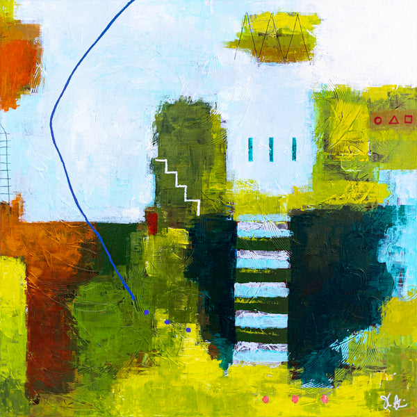 Contemporary Original Abstract Green Painting in Acrylic, Peaceful Modern Large Canvas Wall Art | Olive