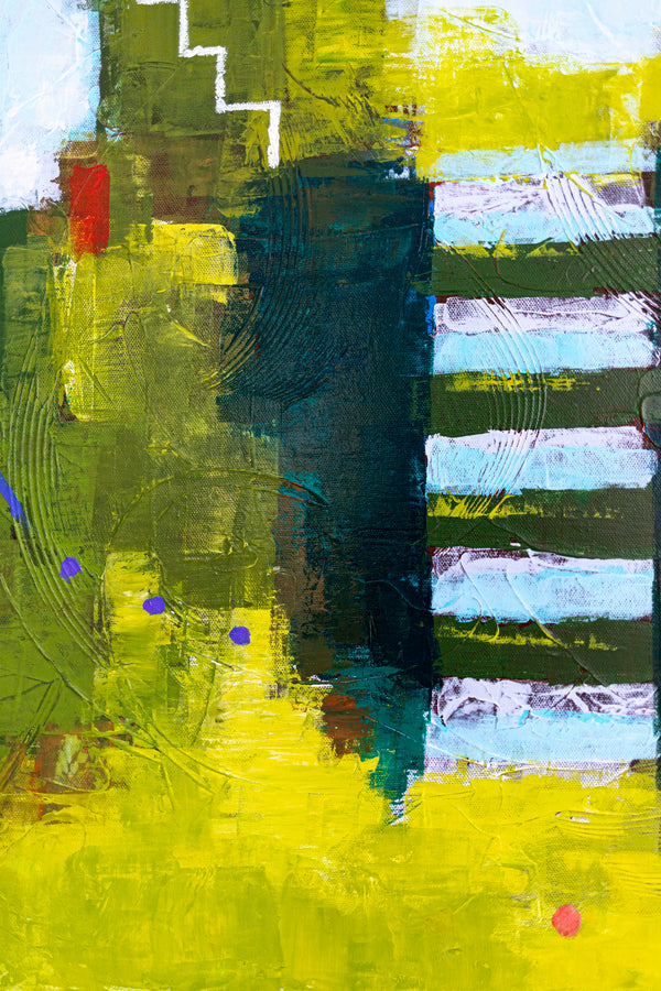 Contemporary Original Abstract Green Painting in Acrylic, Peaceful Modern Large Canvas Wall Art | Olive