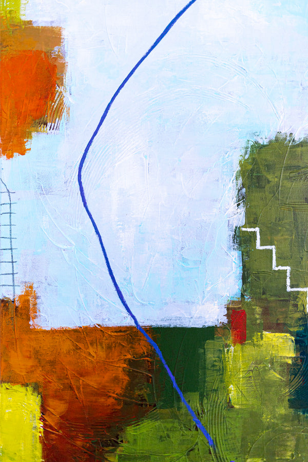 Contemporary Original Abstract Green Painting in Acrylic, Peaceful Modern Large Canvas Wall Art | Olive