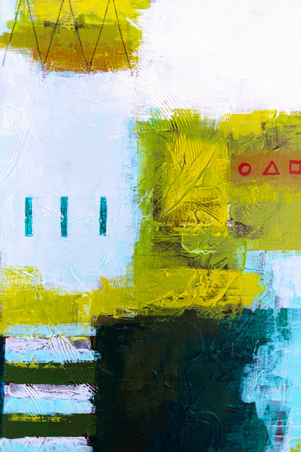 Contemporary Original Abstract Green Painting in Acrylic, Peaceful Modern Large Canvas Wall Art | Olive