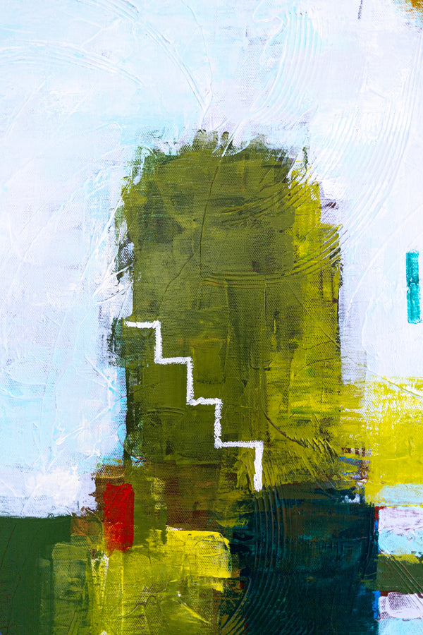 Contemporary Original Abstract Green Painting in Acrylic, Peaceful Modern Large Canvas Wall Art | Olive