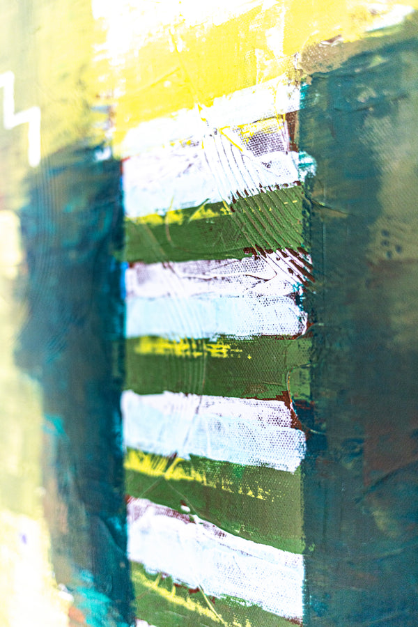 Contemporary Original Abstract Green Painting in Acrylic, Peaceful Modern Large Canvas Wall Art | Olive