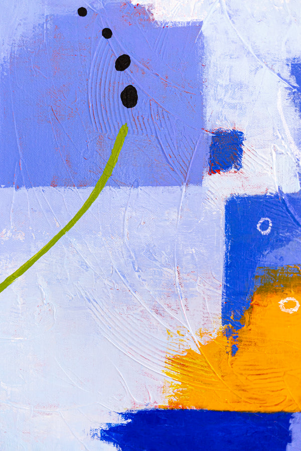 Original Abstract Painting in Purple Color, Acrylic, Oil Pastels, and Pencils in Modern Wall Art | Oria