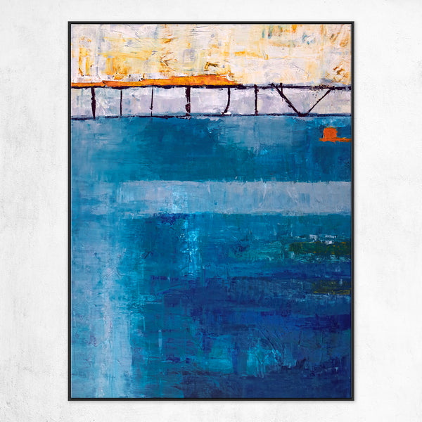 Modern Blue Abstract Original Acrylic Painting, Large Contemporary Canvas Wall Art the Ebb & Flow of Life | Passage