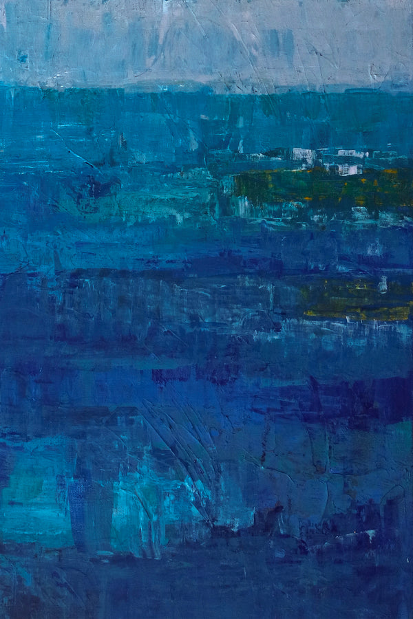 Modern Blue Abstract Original Acrylic Painting, Large Contemporary Canvas Wall Art the Ebb & Flow of Life | Passage