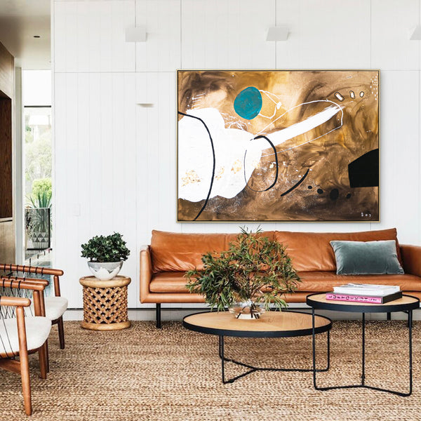 Imagining Cosmic Space in Modern Abstract Expressionism Original Painting, Extra Large Canvas Wall Art | Quelque chose (72"x54")