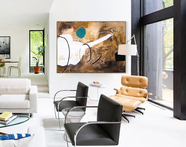 Imagining Cosmic Space in Modern Abstract Expressionism Original Painting, Extra Large Canvas Wall Art | Quelque chose (72"x54")