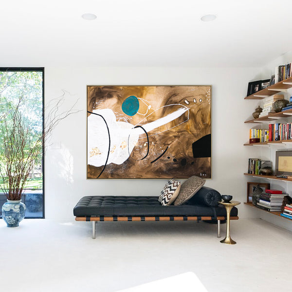 Imagining Cosmic Space in Modern Abstract Expressionism Original Painting, Extra Large Canvas Wall Art | Quelque chose (72"x54")