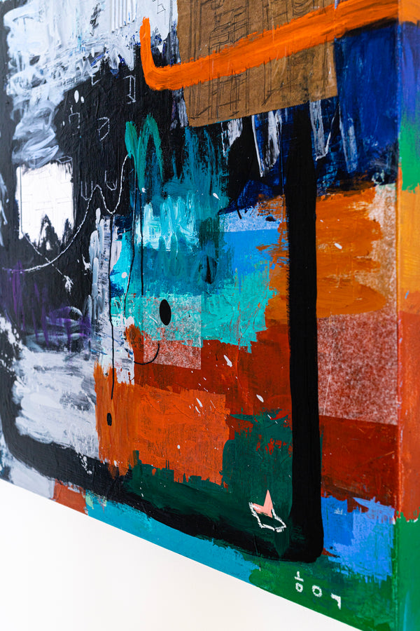 Large Original Abstract Art Sensuous Expression of Colors Modern Contemporary Painting | Rever (48"x48")