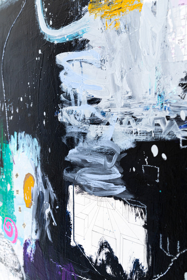 Large Original Abstract Art Sensuous Expression of Colors Modern Contemporary Painting | Rever (48"x48")