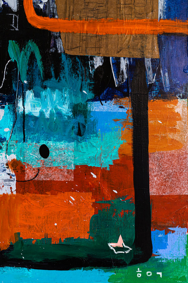 Large Original Abstract Art Sensuous Expression of Colors Modern Contemporary Painting | Rever (48"x48")