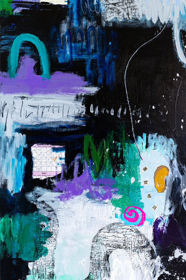 Large Original Abstract Art Sensuous Expression of Colors Modern Contemporary Painting | Rever (48"x48")