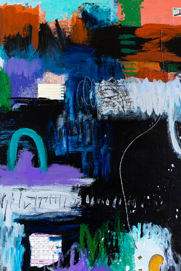 Large Original Abstract Art Sensuous Expression of Colors Modern Contemporary Painting | Rever (48"x48")