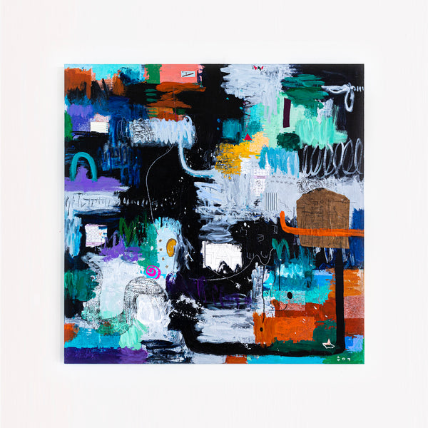 Large Original Abstract Art Sensuous Expression of Colors Modern Contemporary Painting | Rever (48"x48")