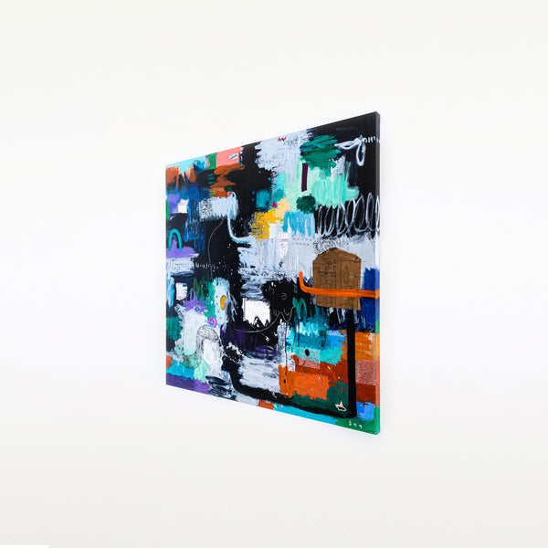 Large Original Abstract Art Sensuous Expression of Colors Modern Contemporary Painting | Rever (48"x48")