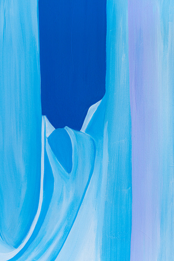 Embodying Mystique and Movement in a Minimalistic Sky Blue Abstract Modern Painting Wall Art | Riso (48"x48")