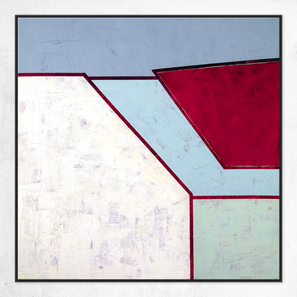 Geometric Original Abstract Acrylic Painting, Minimalist Modern Canvas Wall Art in Simplistic Composition | Room II