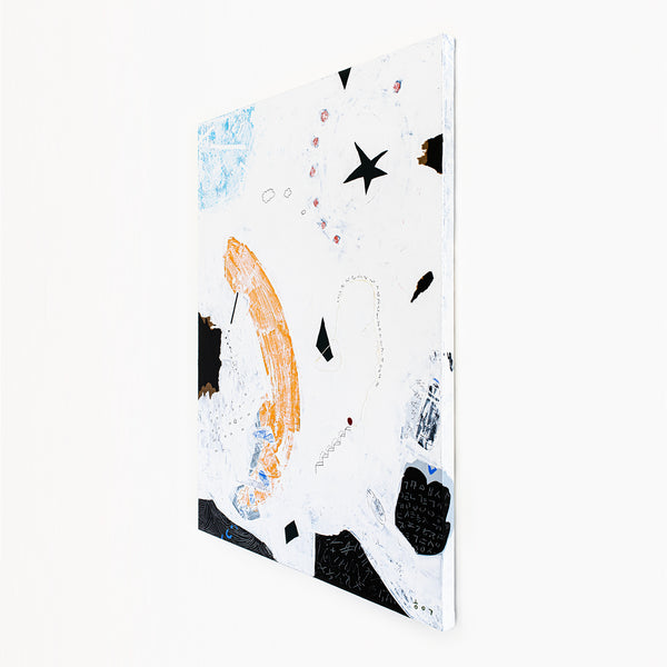 Vibrant Original Abstract Mixed Media Painting, Modern Canvas Wall Art Infusing Lighthearted Charm | Sante (36"x48")