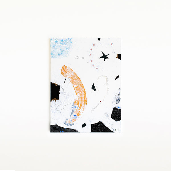 Vibrant Original Abstract Mixed Media Painting, Modern Canvas Wall Art Infusing Lighthearted Charm | Sante (36"x48")