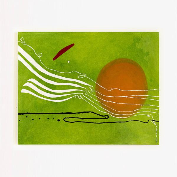 Tranquil Green Modern Abstract Original Painting, Canvas Wall Art Infused with Peaceful Minimalism | Scattered melody (50"x40")