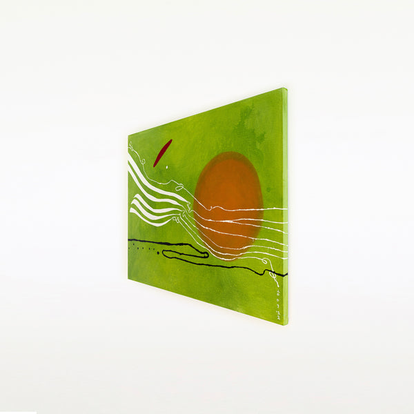 Tranquil Green Modern Abstract Original Painting, Canvas Wall Art Infused with Peaceful Minimalism | Scattered melody (50"x40")