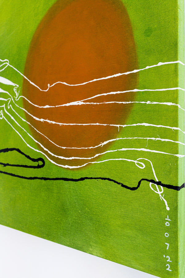 Tranquil Green Modern Abstract Original Painting, Canvas Wall Art Infused with Peaceful Minimalism | Scattered melody (50"x40")