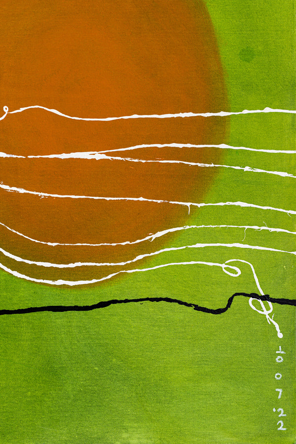 Tranquil Green Modern Abstract Original Painting, Canvas Wall Art Infused with Peaceful Minimalism | Scattered melody (50"x40")