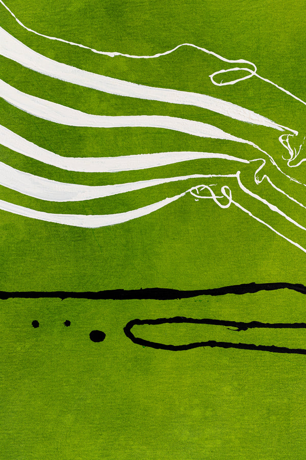 Tranquil Green Modern Abstract Original Painting, Canvas Wall Art Infused with Peaceful Minimalism | Scattered melody (50"x40")