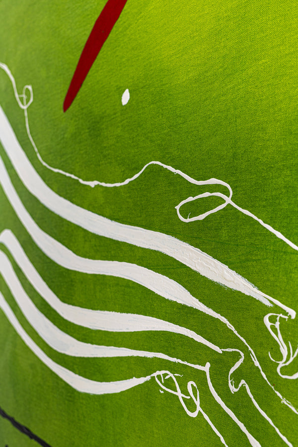 Tranquil Green Modern Abstract Original Painting, Canvas Wall Art Infused with Peaceful Minimalism | Scattered melody (50"x40")