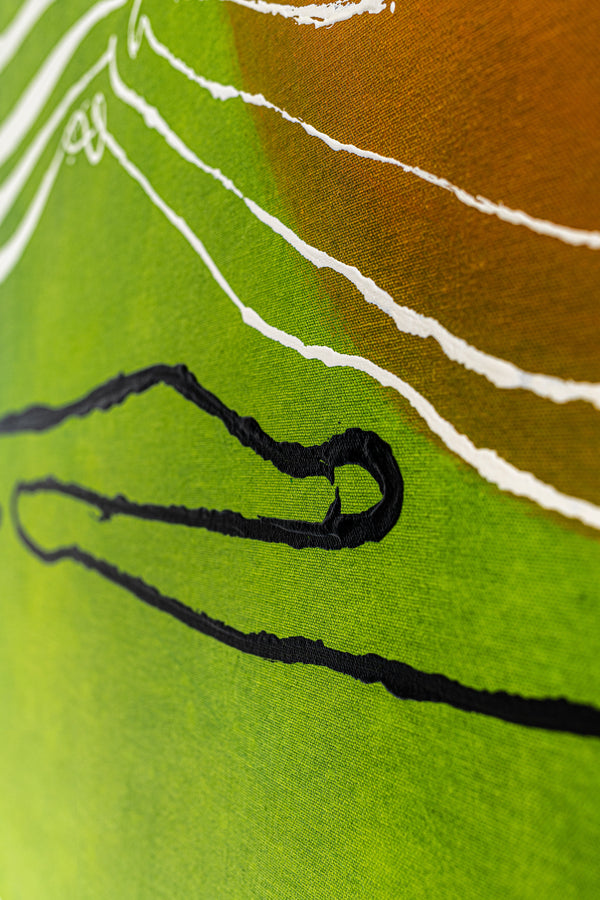 Tranquil Green Modern Abstract Original Painting, Canvas Wall Art Infused with Peaceful Minimalism | Scattered melody (50"x40")