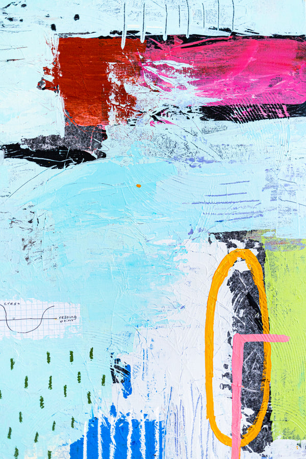 Original Abstract Sky Blue Painting Mixed Media Modern Canvas Wall Art | Sello (36"x36")