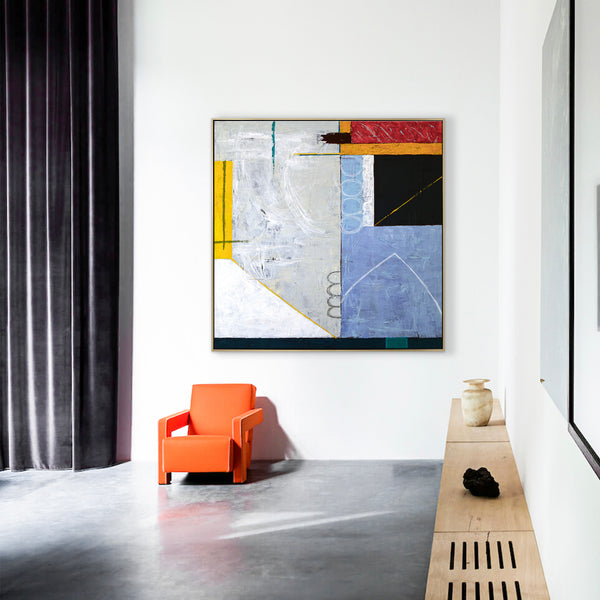 Geometric Abstract Original Acrylic Painting, Colorful Large Modern Wall Art for Contemporary Interiors | Shade