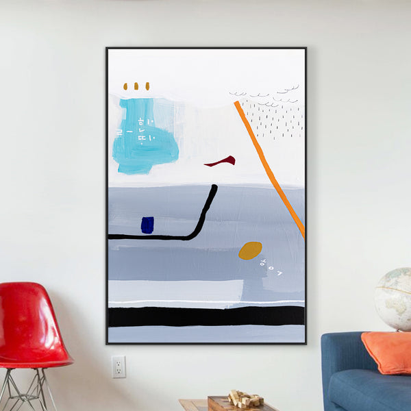Original Acrylic Abstract Painting Reflecting Thought & Memory, Modern Canvas Art | Shall We Take a Break Here II