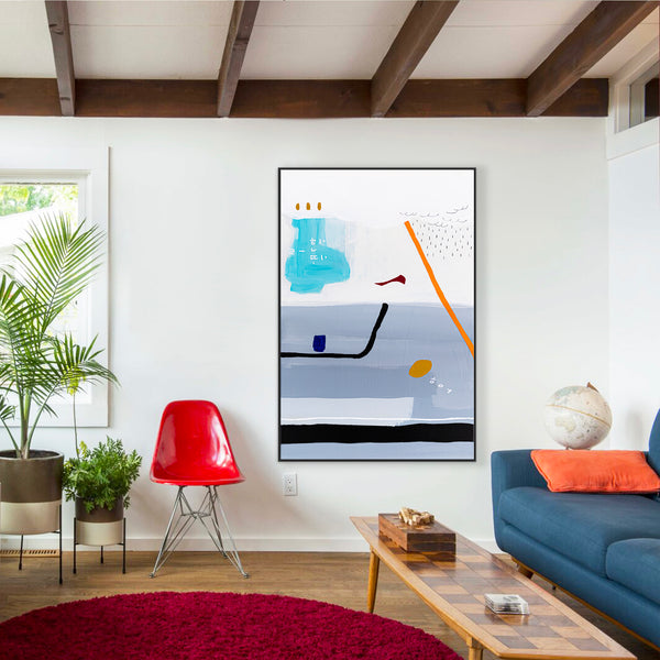 Original Acrylic Abstract Painting Reflecting Thought & Memory, Modern Canvas Art | Shall We Take a Break Here II