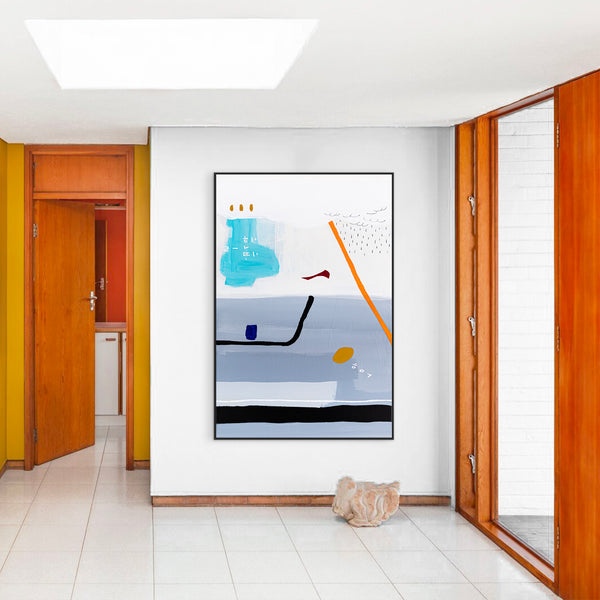 Original Acrylic Abstract Painting Reflecting Thought & Memory, Modern Canvas Art | Shall We Take a Break Here II