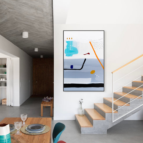 Original Acrylic Abstract Painting Reflecting Thought & Memory, Modern Canvas Art | Shall We Take a Break Here II