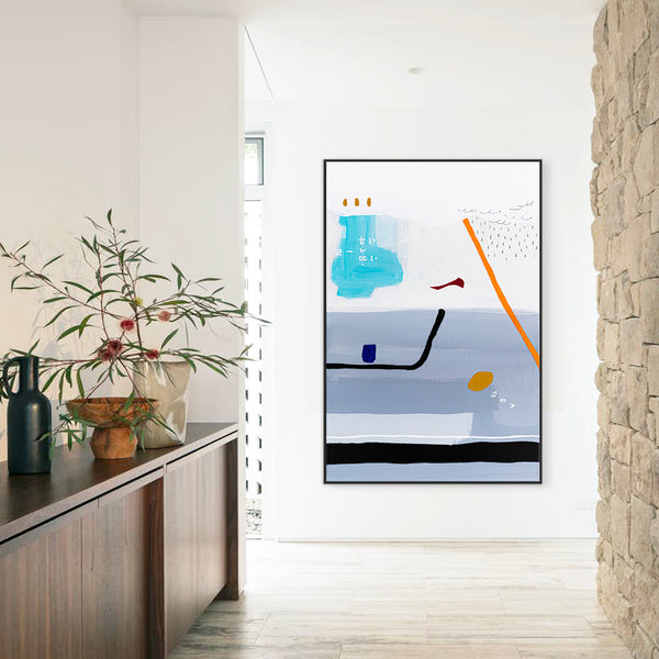 Original Acrylic Abstract Painting Reflecting Thought & Memory, Modern Canvas Art | Shall We Take a Break Here II