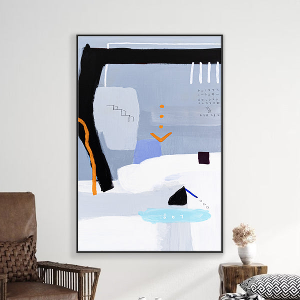 Original Acrylic Abstract Painting Reflecting Thoughts & Memories, Modern Canvas Art | Shall We Take a Break Here I