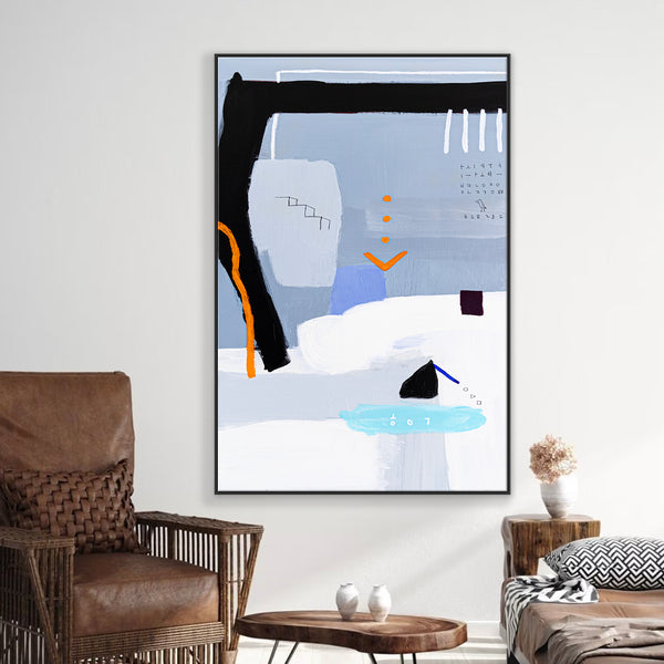 Original Acrylic Abstract Painting Reflecting Thoughts & Memories, Modern Canvas Art | Shall We Take a Break Here I