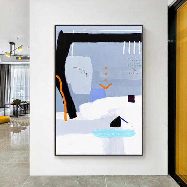 Original Acrylic Abstract Painting Reflecting Thoughts & Memories, Modern Canvas Art | Shall We Take a Break Here I