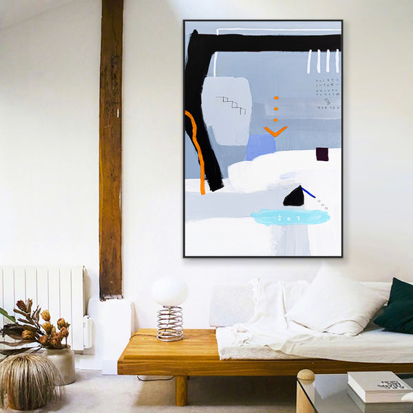 Original Acrylic Abstract Painting Reflecting Thoughts & Memories, Modern Canvas Art | Shall We Take a Break Here I
