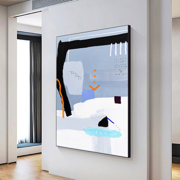 Original Acrylic Abstract Painting Reflecting Thoughts & Memories, Modern Canvas Art | Shall We Take a Break Here I