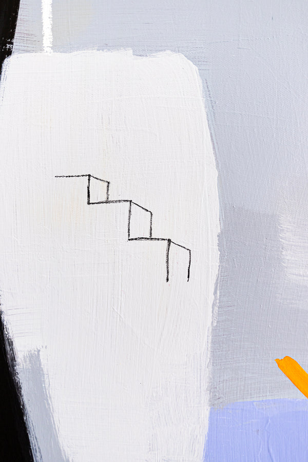 Original Acrylic Abstract Painting Reflecting Thoughts & Memories, Modern Canvas Art | Shall We Take a Break Here I