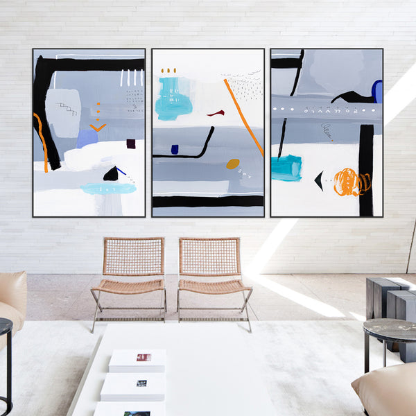 3 Set of Original Acrylic Abstract Painting Reflecting Thought & Memory | Shall We Take a Break Here (3 Set)