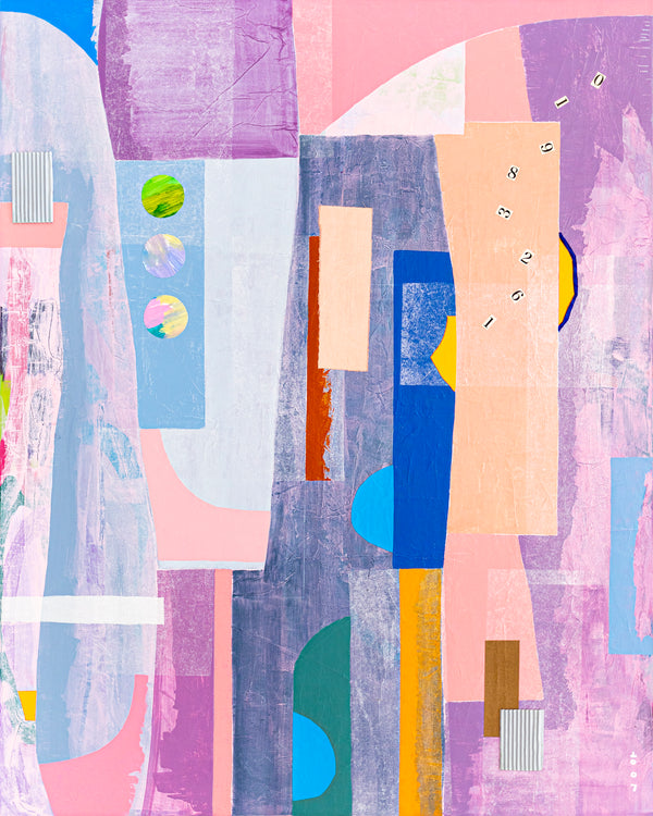 Extra Large Abstract Painting with Mixed Media, Contemporary Style Modern Canvas Wall Art | Sigan Sai (48"x60")