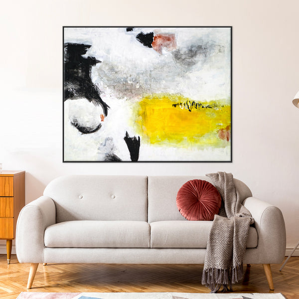 Oriental-Inspired Abstract Original Painting in Acrylic, Large Modern Canvas Wall Art with a Zen Aesthetic | Sign